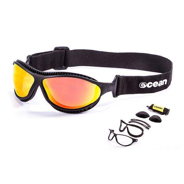 LUNETTES de soleil nautique TIERRA noir mat avec lentilles rouge polarisées