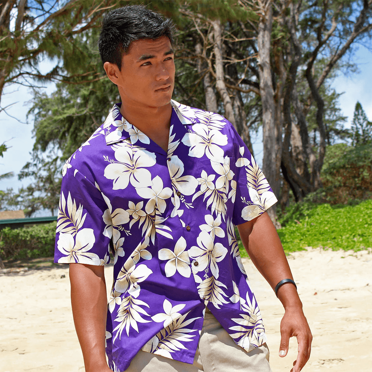 CHEMISE HAWAIENNE PACIFIC LEGEND PURPLE SUN – Image 2