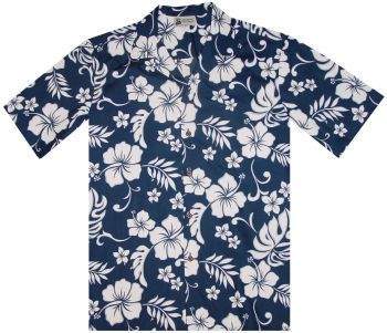 CHEMISE HAWAIIENNE ALOHA REPUBLIC HIBISCUS NAVY