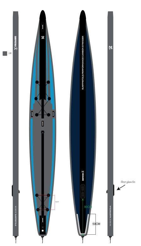 STAND UP PADDLE GONFLABLE PERFORMANCE RACE 18’X26″X6″ SURFPISTOLS – Image 8