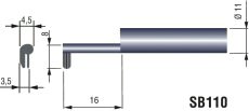Probe With Pad, Radius 2μm, 90°,For Rugosimeters